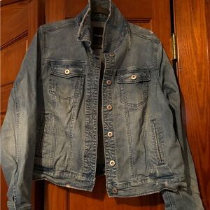 Studio Park - QVC distressed light washed denim jacket